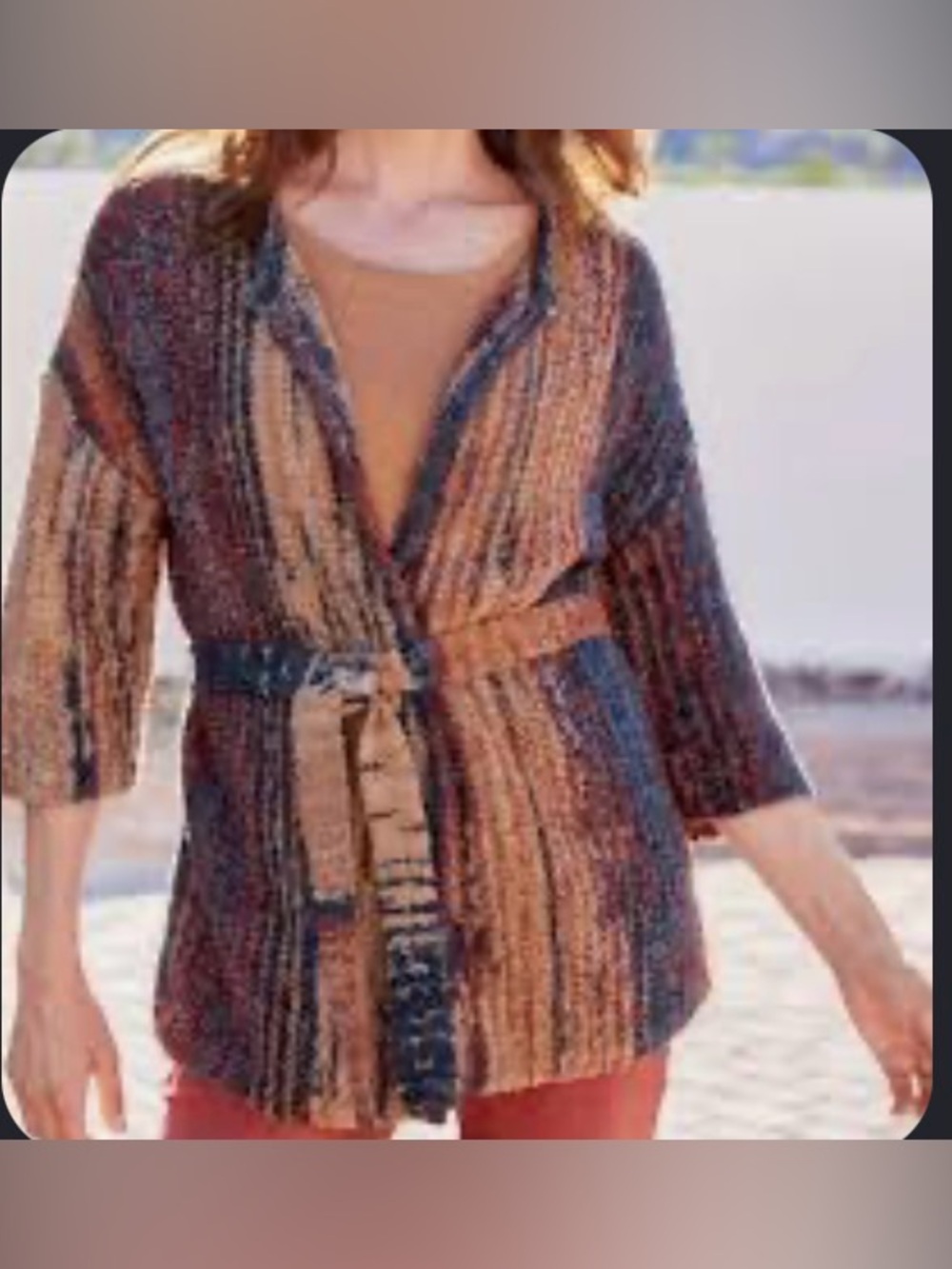 Soft Surroundings Sunset Hues Wool Blend cardigan size XL